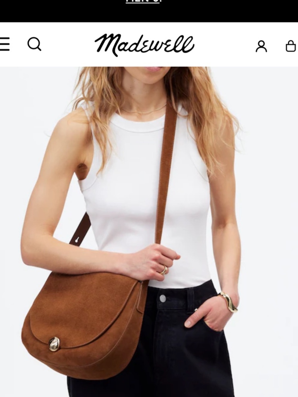 Madewell The Dakota Large Saddle Bag in cognac NEW with tags - Picture 5 of 15